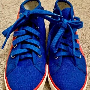 Boden Blue Rainbow High Top Sneakers